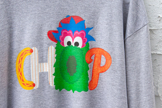 CHOP Philly baseball mascot HEATHER GRAY long sleeve tee