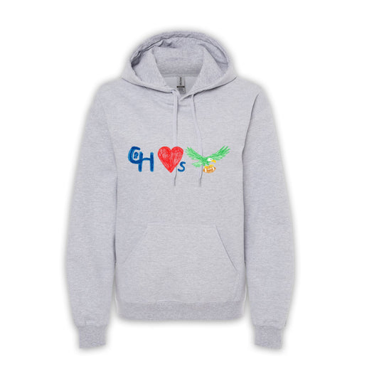 CHOP ❤️s the Birds gray hoodie - PRINTED-TO-ORDER (ships from local print shop)