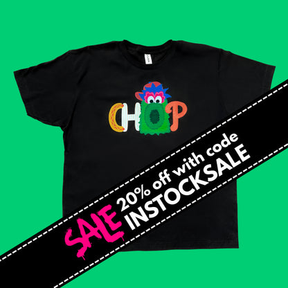 CHOP Philly baseball mascot black short sleeve t-shirt - READY-TO-SHIP (ships in 1-2 business days)