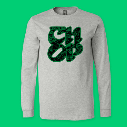 CHOP Birds heather gray long sleeve tee - PRINTED-TO-ORDER (ships from local print shop)