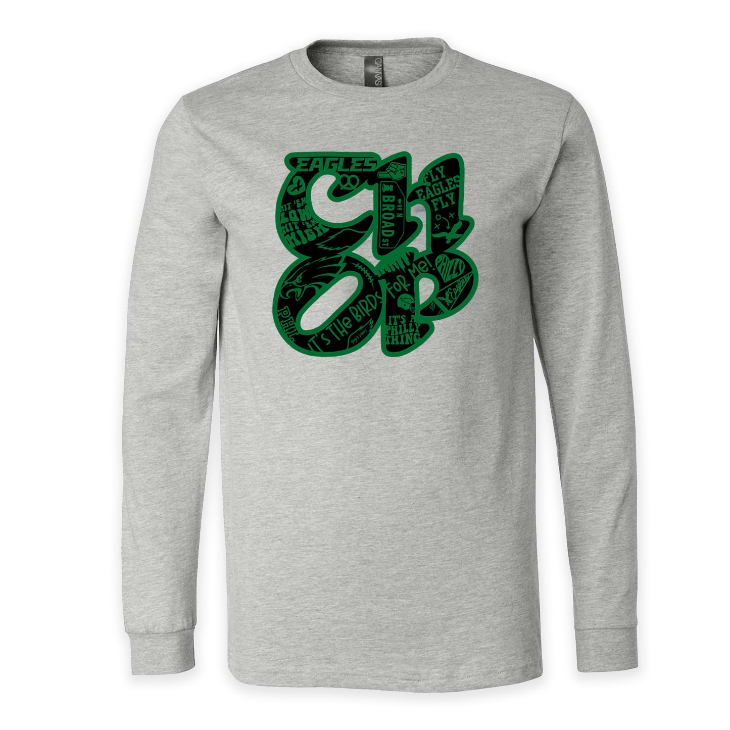 CHOP Birds heather gray long sleeve tee - PRINTED-TO-ORDER (ships from local print shop)