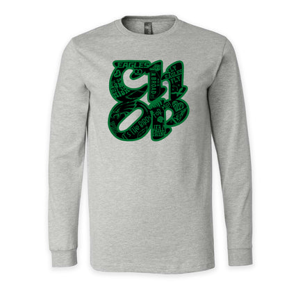 CHOP Birds heather gray long sleeve tee - PRINTED-TO-ORDER (ships from local print shop)