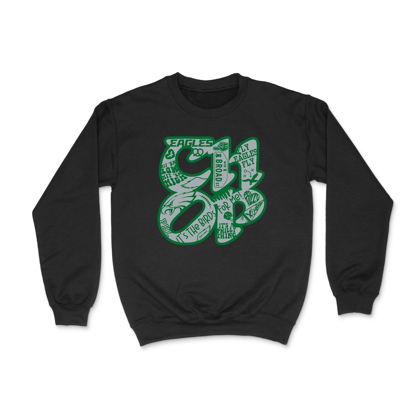 CHOP Birds black crewneck sweatshirt - PRINTED-TO-ORDER (ships from local print shop)