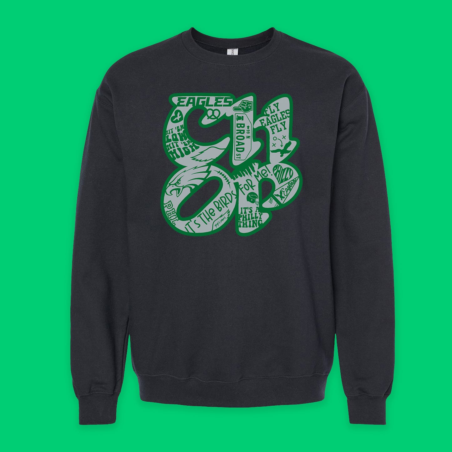 CHOP Birds black crewneck sweatshirt - PRINTED-TO-ORDER (ships from local print shop)