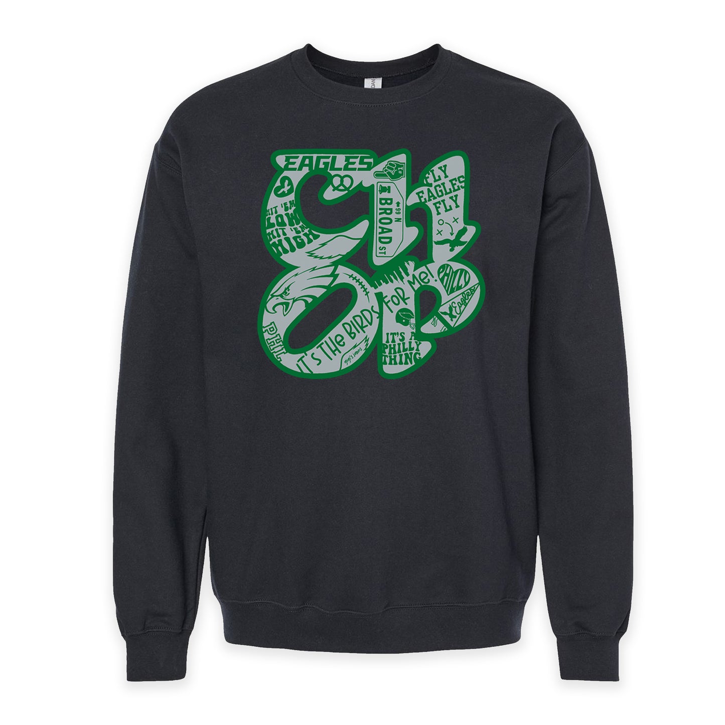 CHOP Birds black crewneck sweatshirt - PRINTED-TO-ORDER (ships from local print shop)