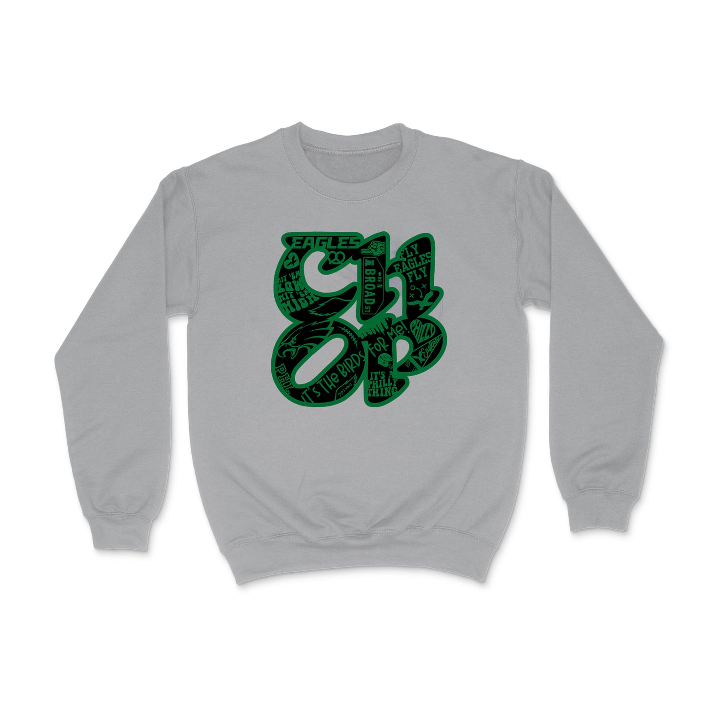 CHOP Birds heather gray crewneck sweatshirt - PRINTED-TO-ORDER (ships from local print shop)