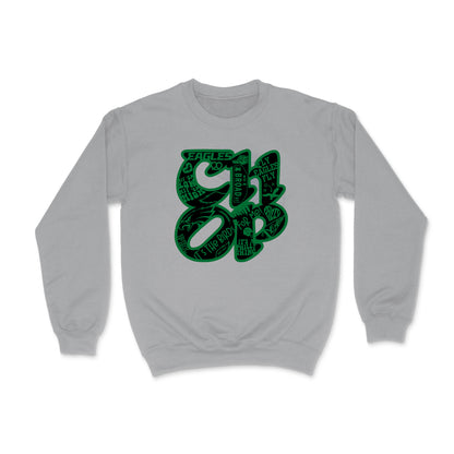 CHOP Birds heather gray crewneck sweatshirt - PRINTED-TO-ORDER (ships from local print shop)