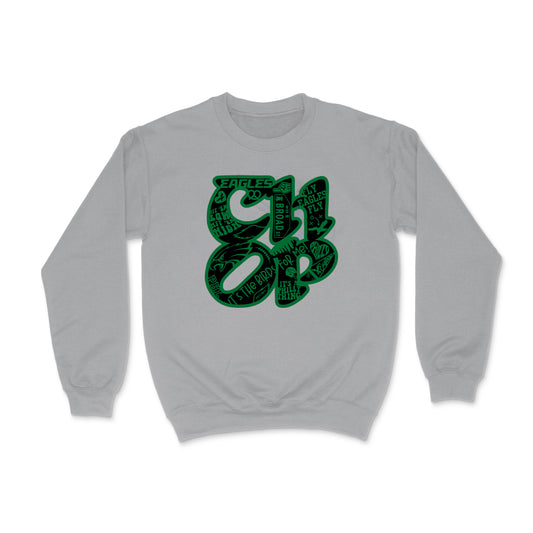 CHOP Birds heather gray crewneck sweatshirt - PRINTED-TO-ORDER (ships from local print shop)