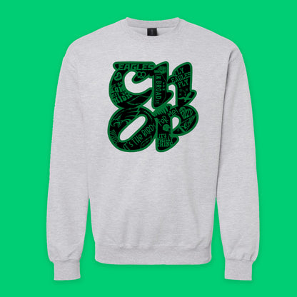 CHOP Birds heather gray crewneck sweatshirt - PRINTED-TO-ORDER (ships from local print shop)