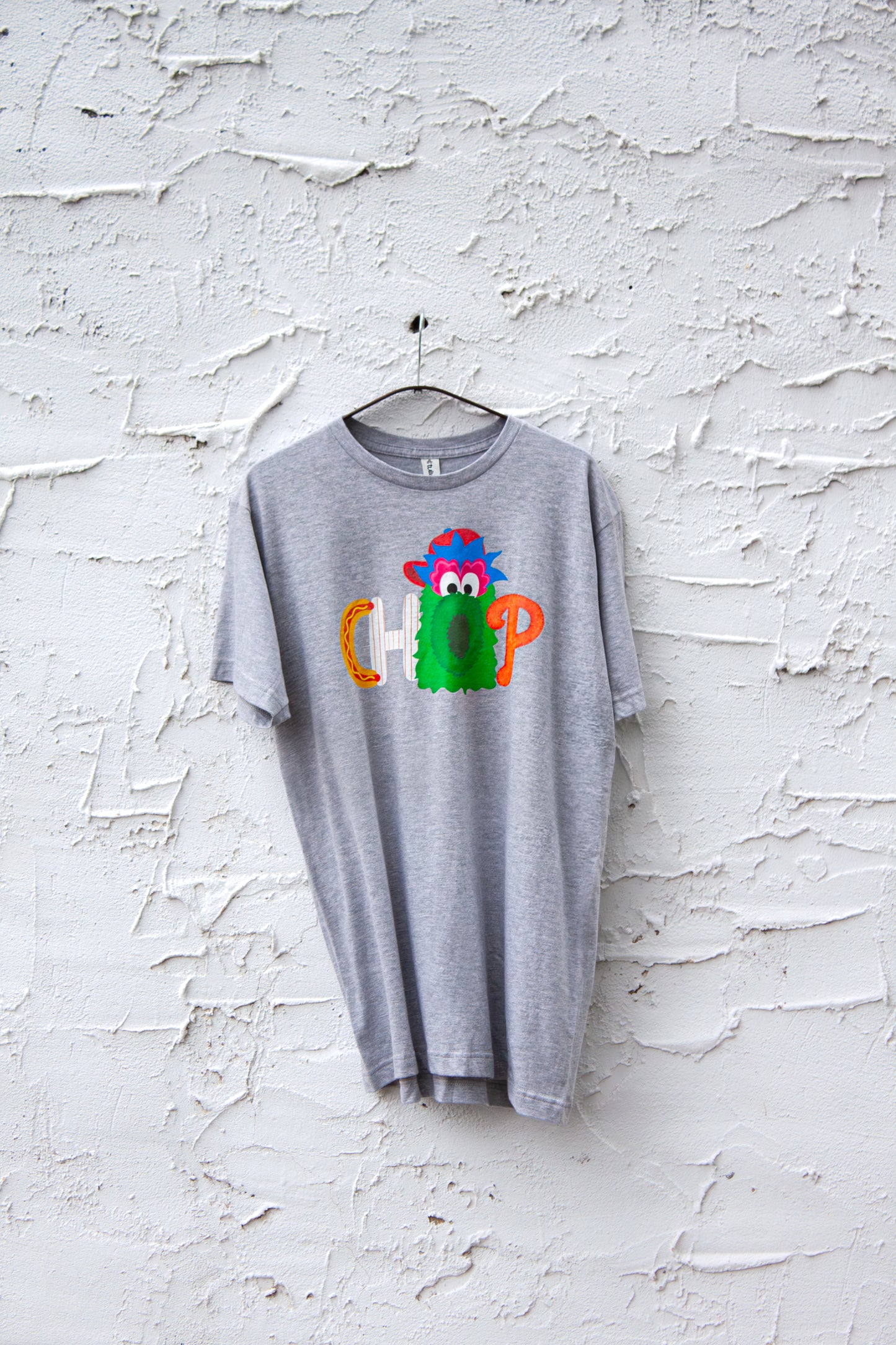 CHOP Philly baseball mascot HEATHER GRAY short sleeve t-shirt