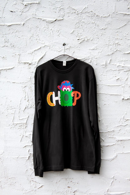 CHOP Philly baseball mascot BLACK long sleeve tee