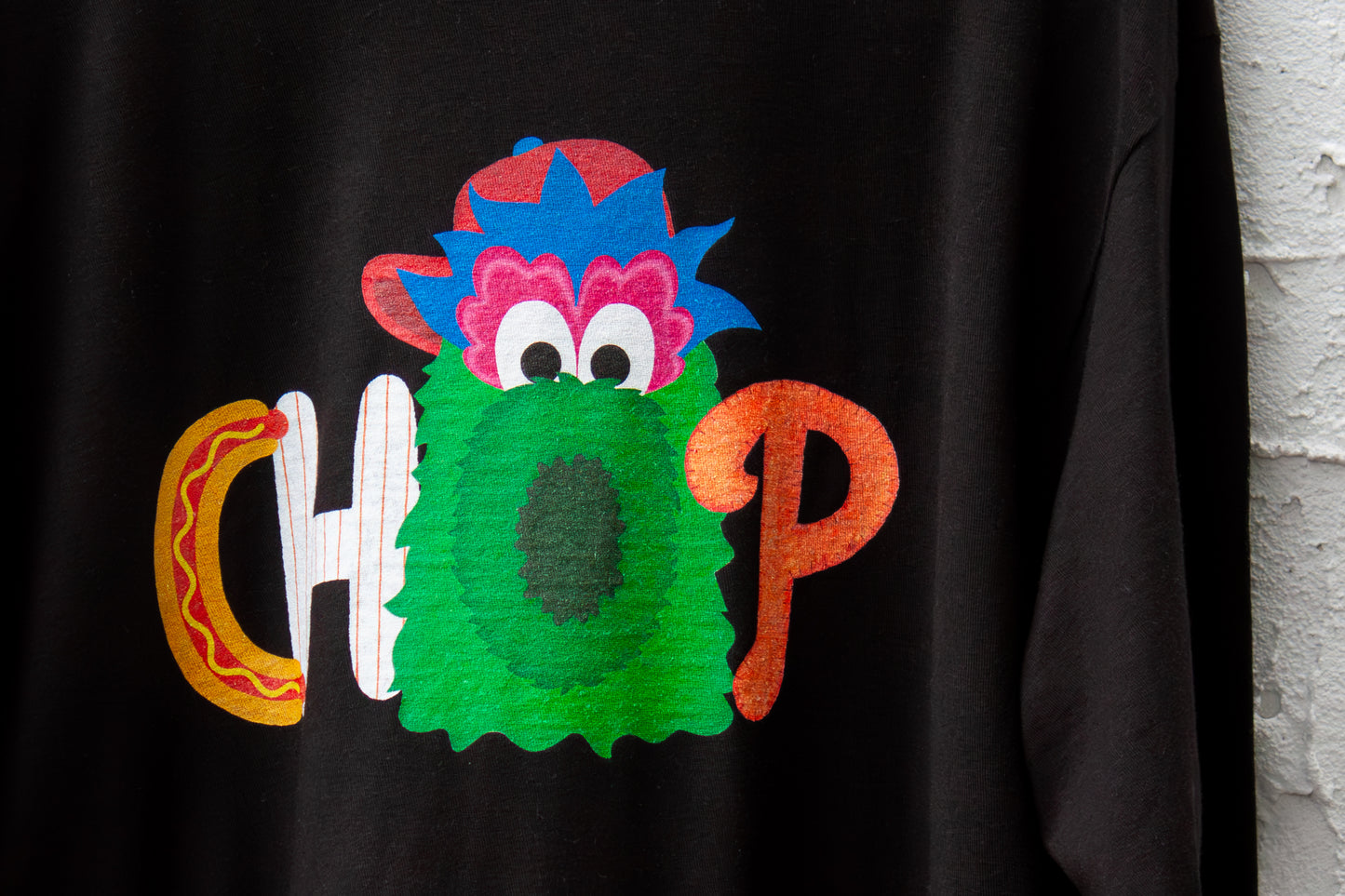 CHOP Philly baseball mascot BLACK long sleeve tee