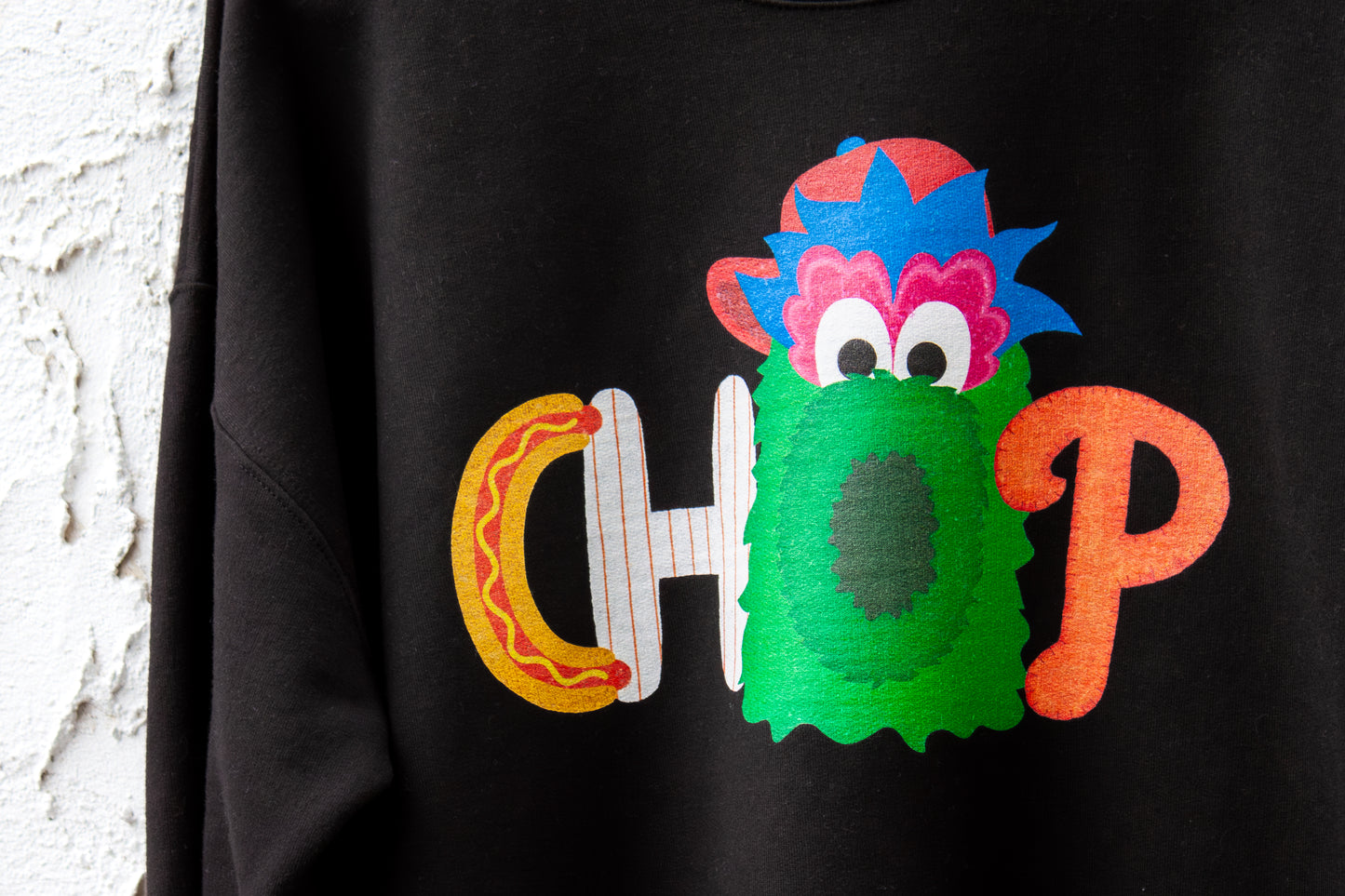 CHOP Philly baseball mascot BLACK crewneck sweatshirt