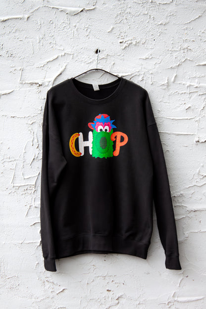 CHOP Philly baseball mascot BLACK crewneck sweatshirt
