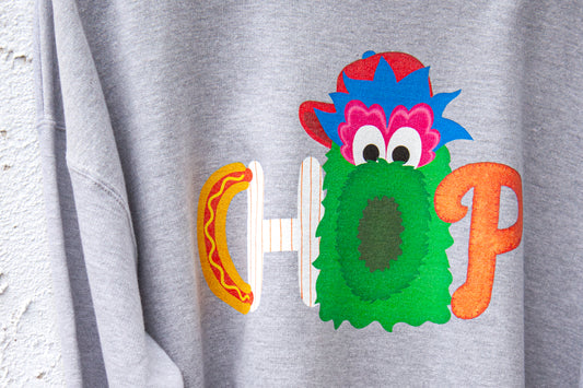 CHOP Philly baseball mascot HEATHER GRAY crewneck sweatshirt