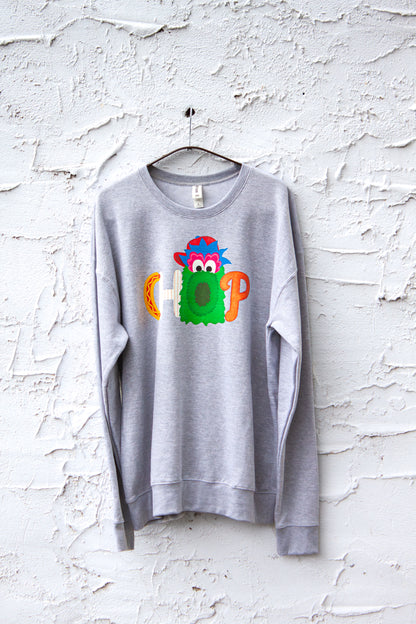 CHOP Philly baseball mascot HEATHER GRAY crewneck sweatshirt